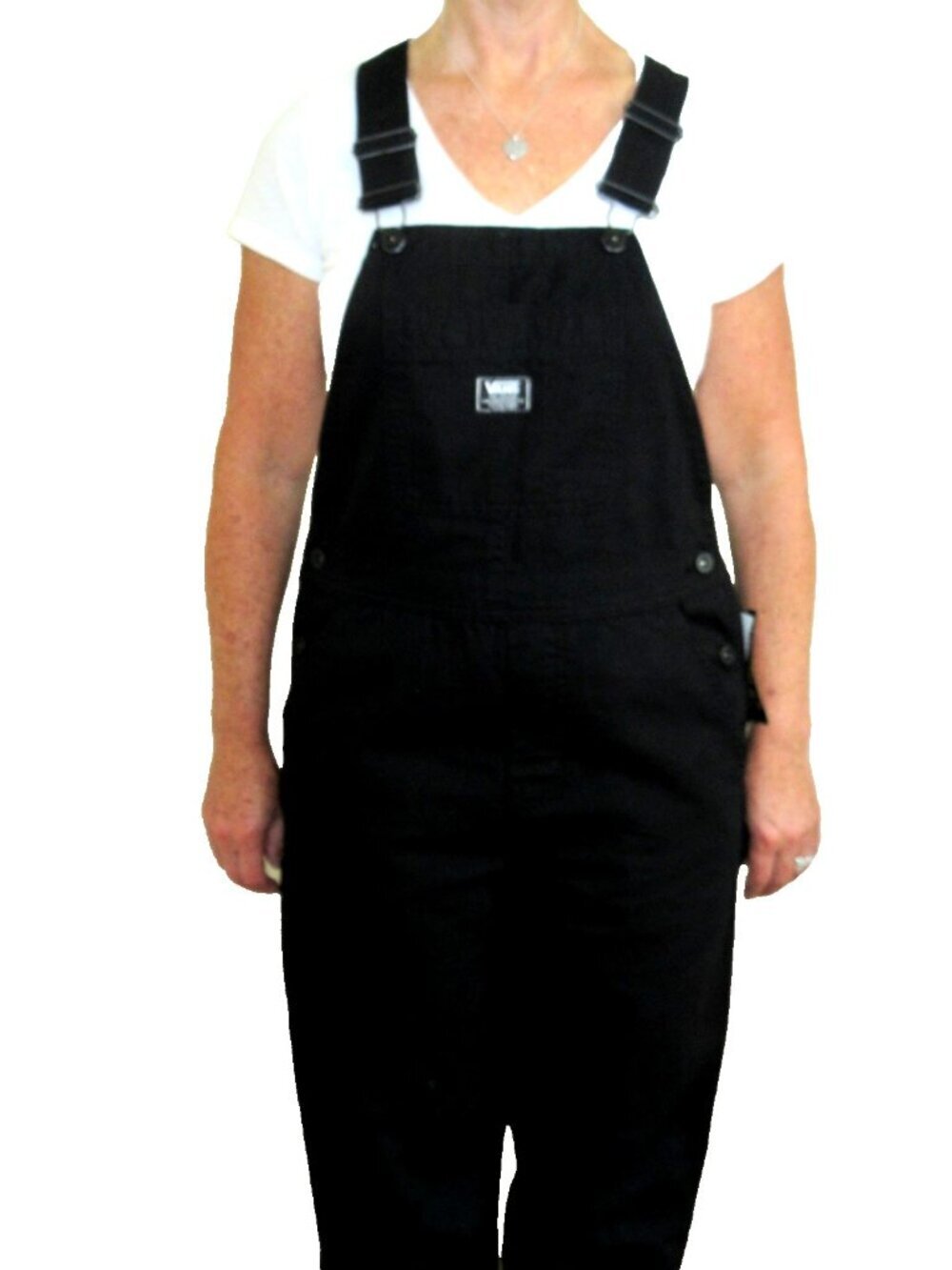 Vans Women's Ground Work Denim Carpenter overalls Black White Size XS NWT